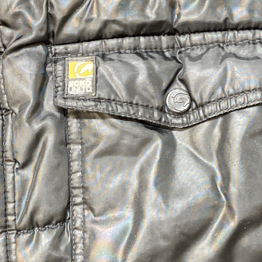 Ecko Unltd Puffer Vest Black 2X Large Quilted Zip Front Pockets‎ - Picture 4 of 9